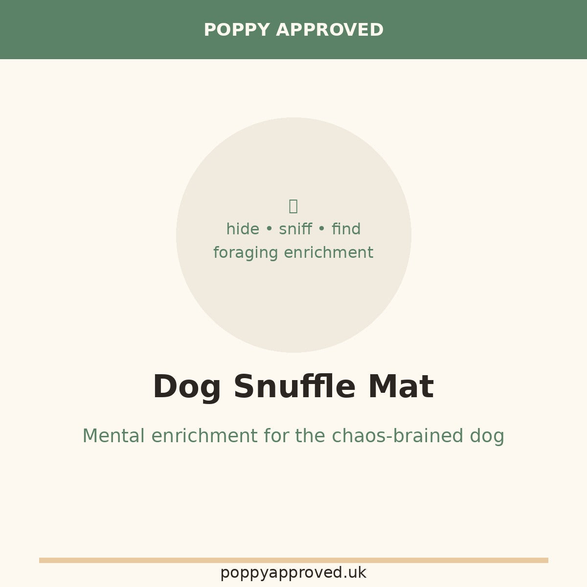Poppy Approved Dog Snuffle Mat — Enrichment for the Chaos-Brained Dog